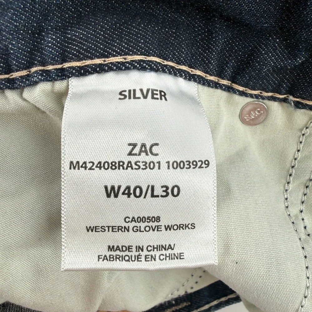 Silver Jeans Co Zac Relaxed Fit Straight Leg Jeans Blue W40 L30 M42408RAS301